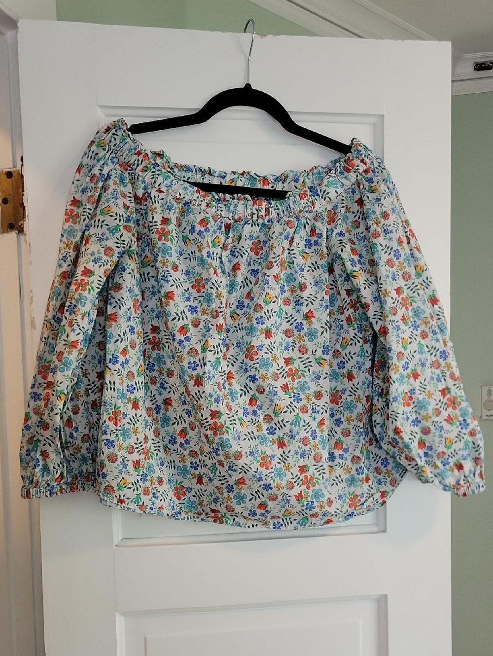 J. Crew Liberty London Off-Shoulder Floral Peasant Blouse - 10